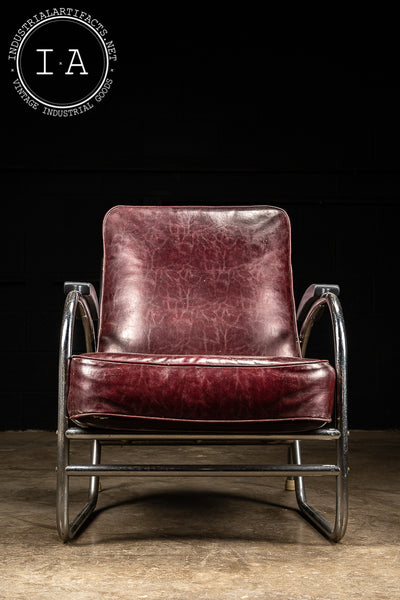 c. 1930 Streamline Art Deco Kem Weber Oxblood Chair