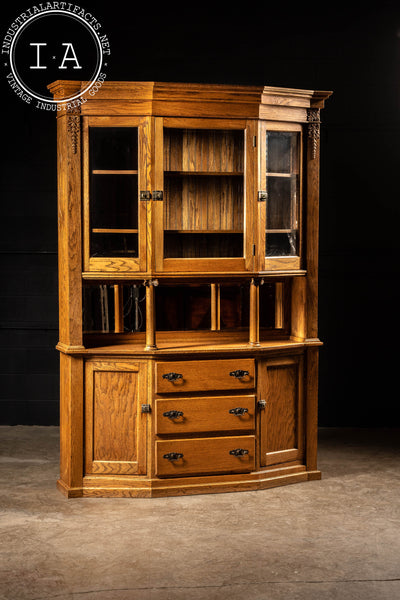 Massive Vintage Hutch with Glass Doors