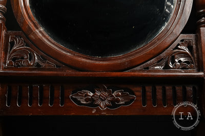 Ornate Wood Carved Tri-Fold Dressing Room Mirror