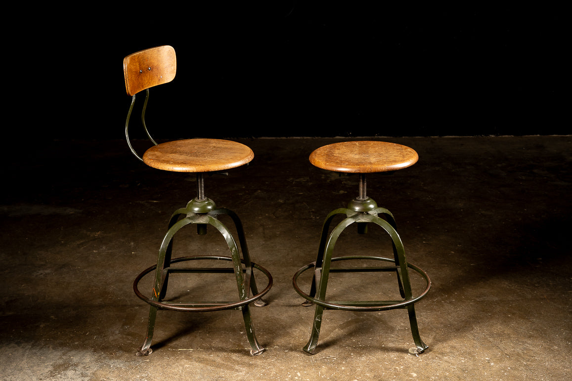 c. 1930 Industrial Steel Radio Machinist Stool