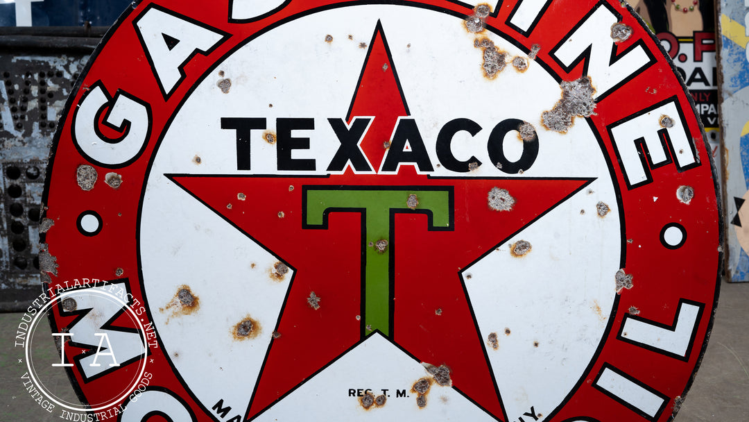 ORIGINAL Texaco DSP Porcelain Sign 42