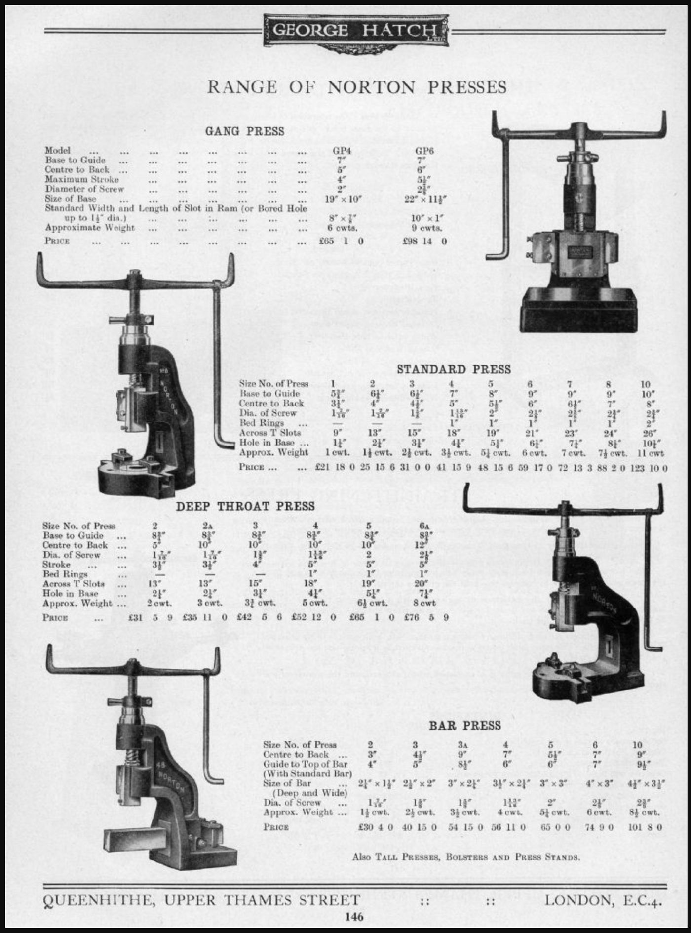 Vintage Norton #4DB Fly Press