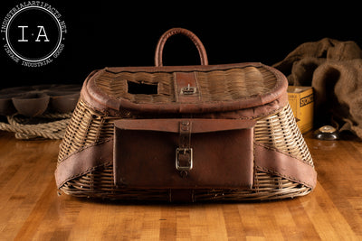 Vintage Wicker Hunting And Fishing Bag