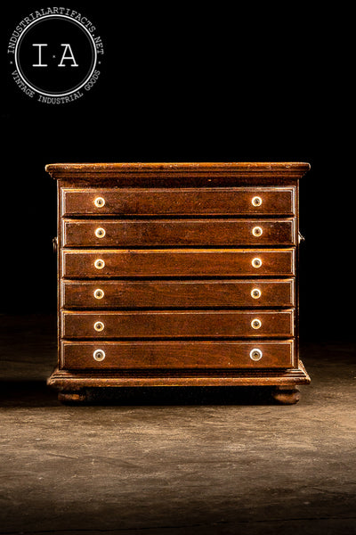 c. 1920 Six Drawer Flat File Document Cabinet