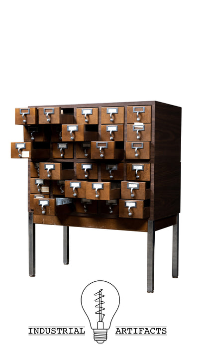 Vintage Thirty Drawer Card Catalog By Casey Equipment Co