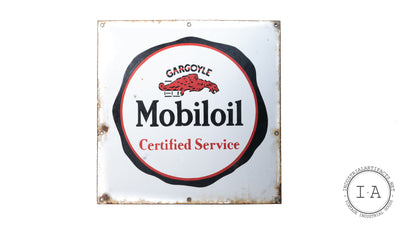 Porcelain Enamel Mobiloil Gargoyle Oil Spot Sign