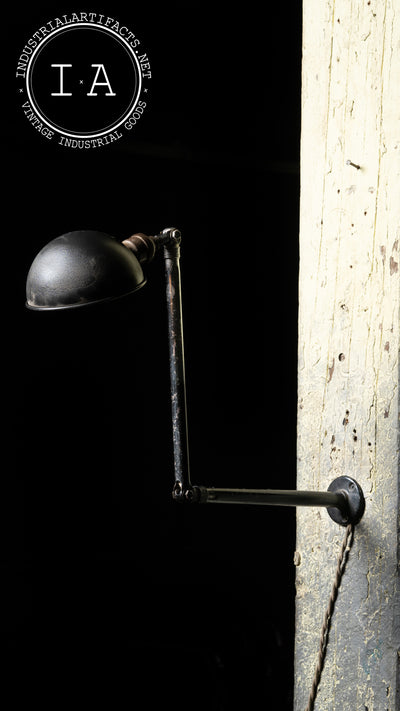 Antique Industrial Black Ajusco Articulating Task Lamp
