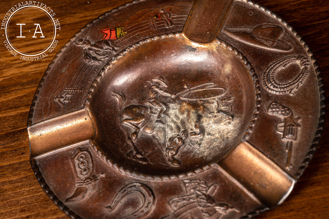 c. 1950 Occupied Japan Copper Cowboy Ashtray