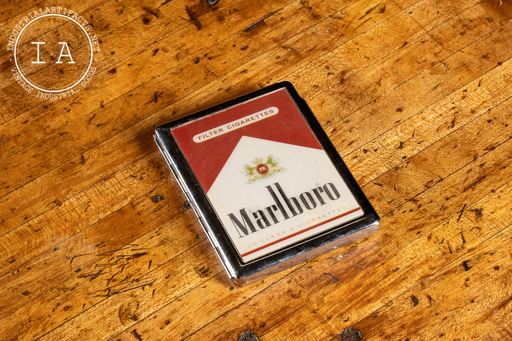 vintage marlboro cigarette case Vintage Marlboro Box Metal Cigarette Case – Industrial Artifacts