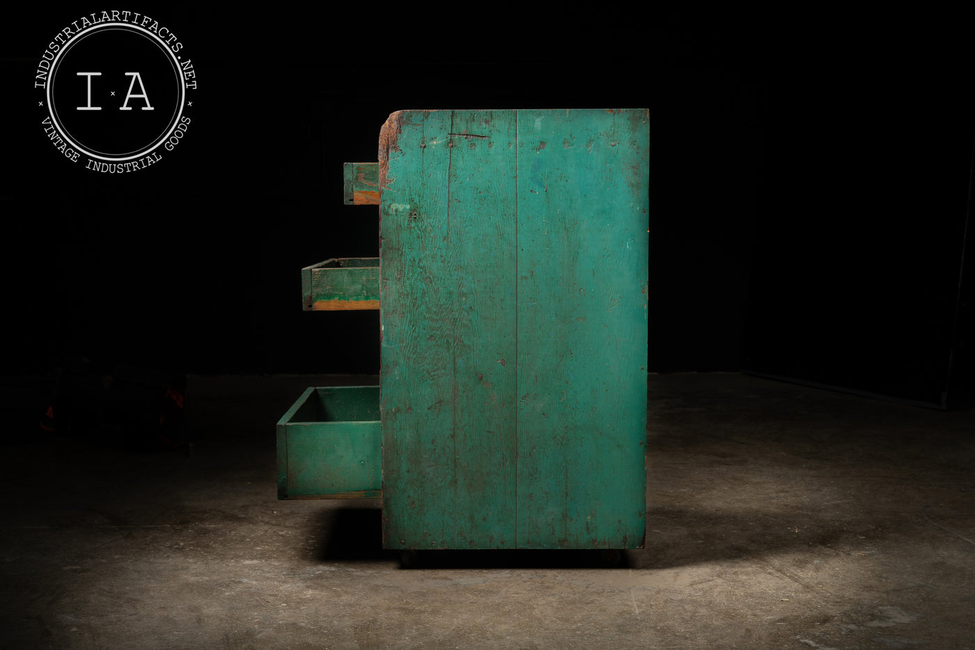 Green Industrial Parts Cabinet