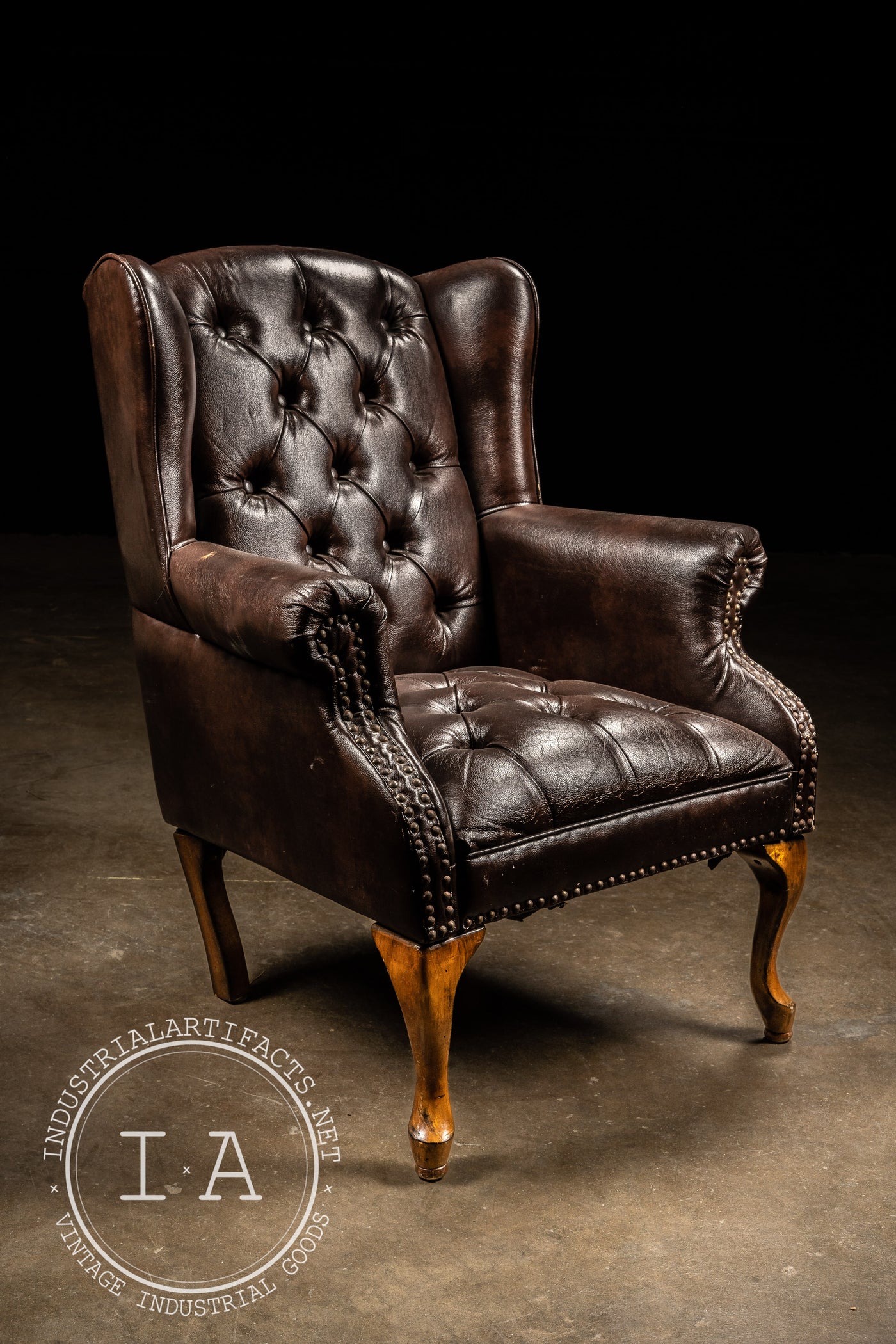 Pair of Wingback Chesterfield Armchairs