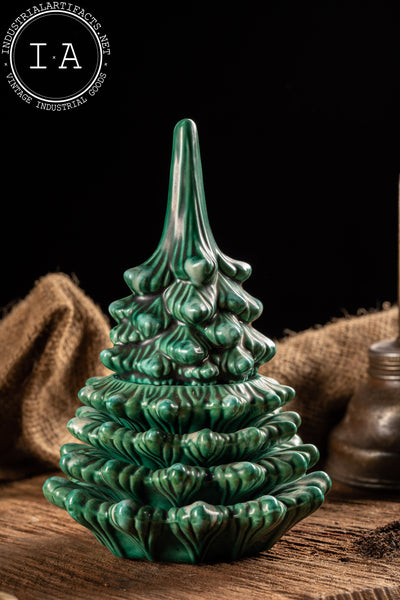 Vintage Ceramic Christmas Tree Lighter and Ashtray Set