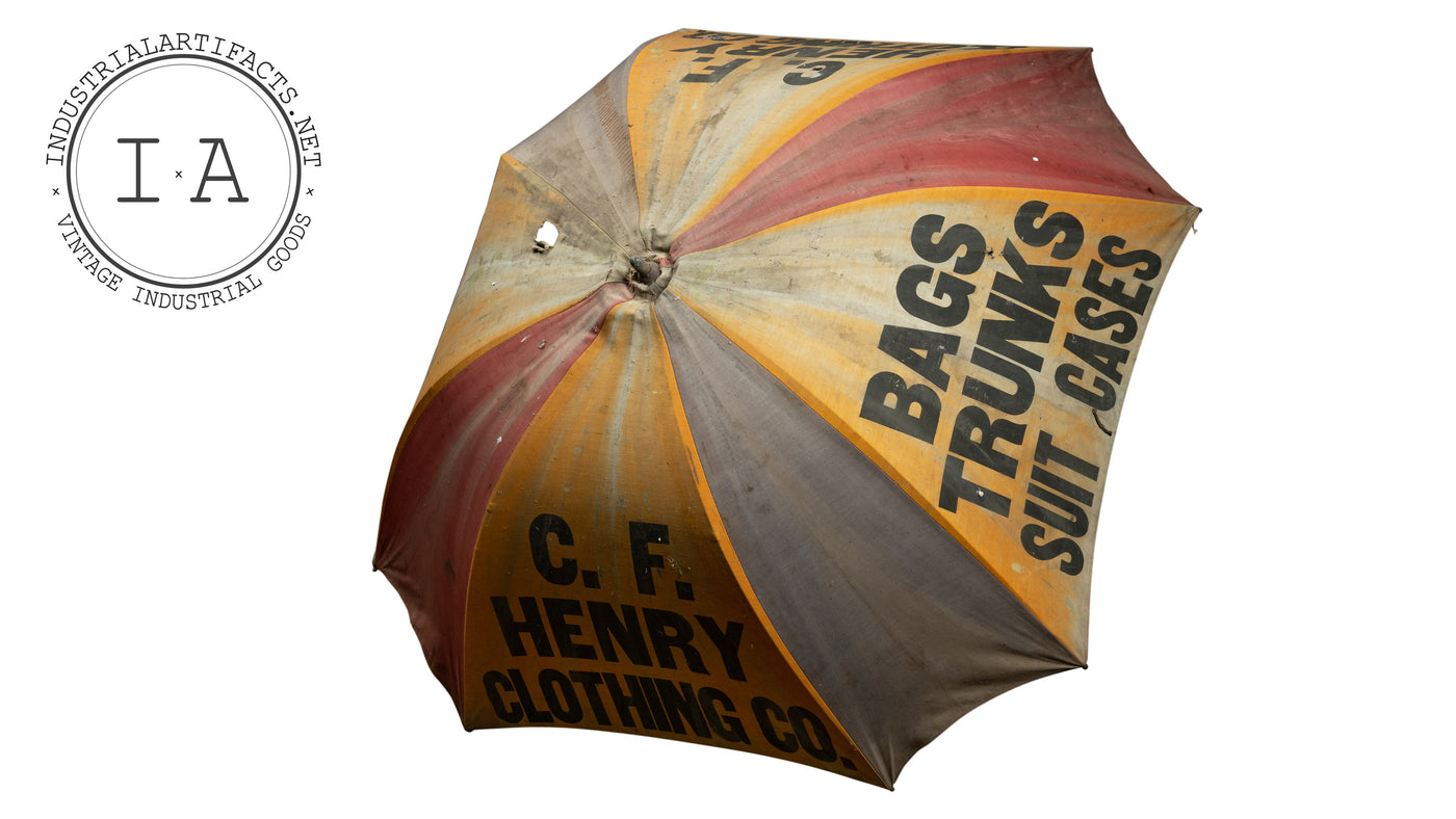 Antique C. F. Henry Clothing Co. Advertising Umbrella