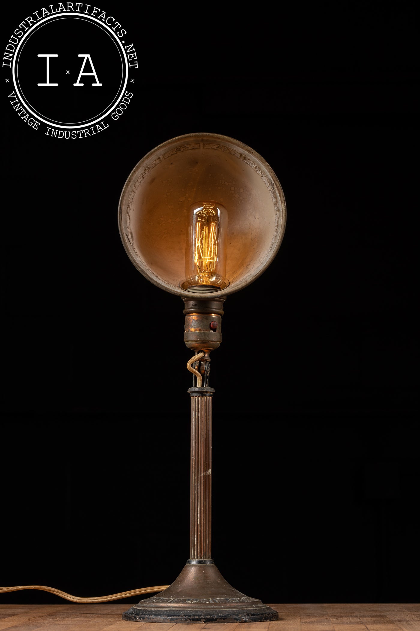 Vintage Greist Adjustable Copper Desk Lamp
