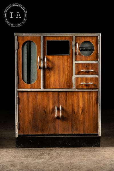 Wooden Barber Shop Cabinet